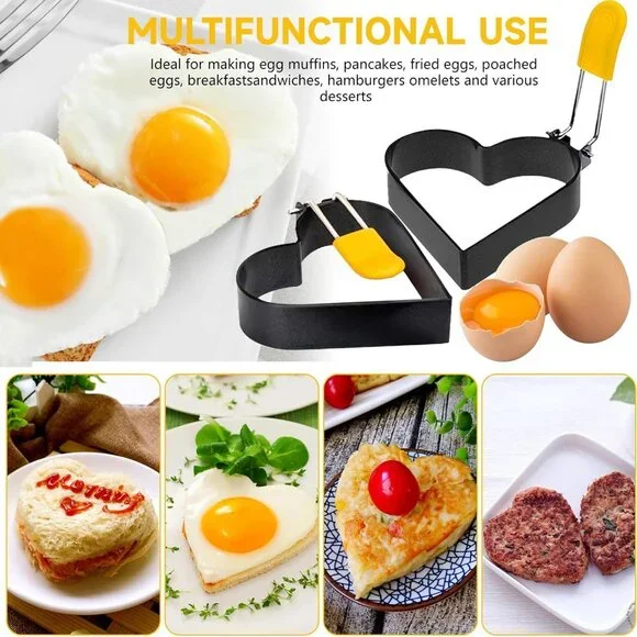 Egg Ring for Frying Eggs and English Muffin - Round Egg Shaper Mold with Anti-sc - Picture 3 of 7